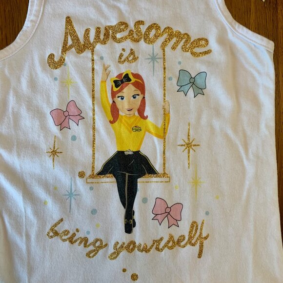 EMMA WIGGLE The Wiggles Girls Tank Top 4 4T Yellow Wiggle Gold Sparkle Top HTF - Picture 3 of 6